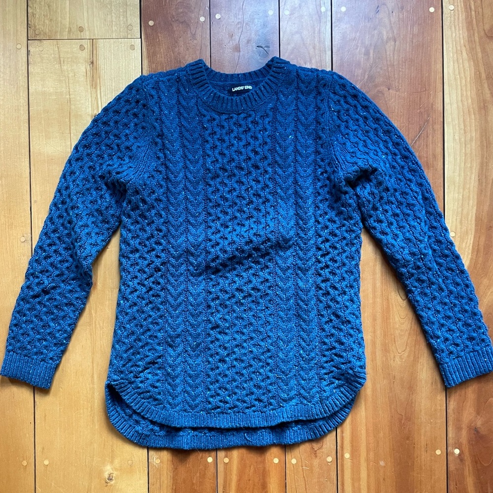 Lands End Fisherman Sweater Tunic Length